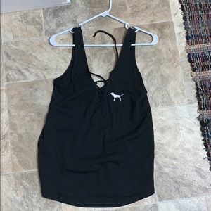 Victoria secret PINK lace up front tank top